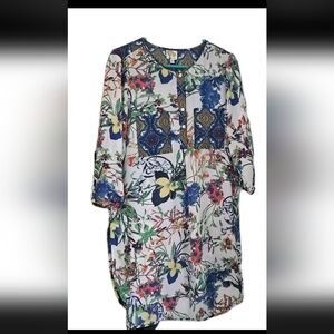 Fig And Flower Boho Dress 3/4 Sleeve Size L